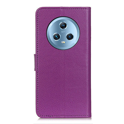 For Honor Magic5 Litchi Texture Anti-drop Phone Case Flip Stand Leather Wallet Cover