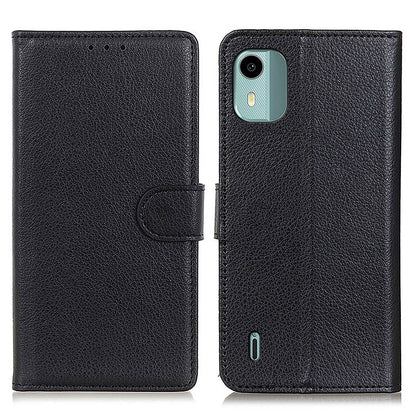 For Nokia C12 4G / C12 Plus / C12 Pro Litchi Texture Leather Wallet Mobile Case Flip Stand Drop-proof Phone Cover