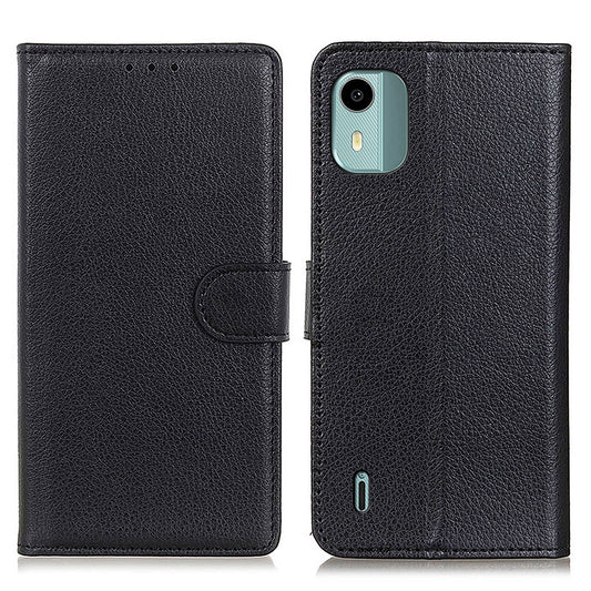 For Nokia C12 4G / C12 Plus / C12 Pro Litchi Texture Leather Wallet Mobile Case Flip Stand Drop-proof Phone Cover