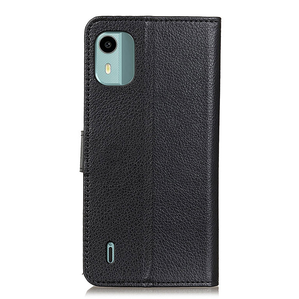 For Nokia C12 4G / C12 Plus / C12 Pro Litchi Texture Leather Wallet Mobile Case Flip Stand Drop-proof Phone Cover