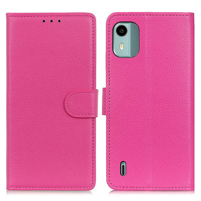For Nokia C12 4G / C12 Plus / C12 Pro Litchi Texture Leather Wallet Mobile Case Flip Stand Drop-proof Phone Cover