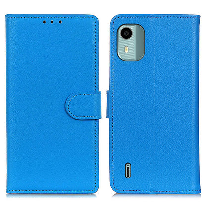 For Nokia C12 4G / C12 Plus / C12 Pro Litchi Texture Leather Wallet Mobile Case Flip Stand Drop-proof Phone Cover