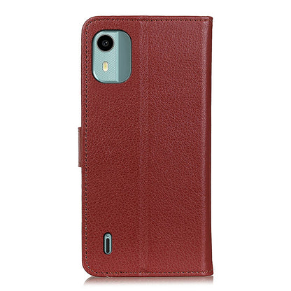 For Nokia C12 4G / C12 Plus / C12 Pro Litchi Texture Leather Wallet Mobile Case Flip Stand Drop-proof Phone Cover