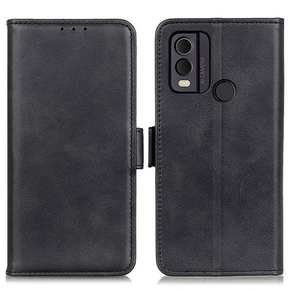 For Nokia C22 Phone Leather Case Cowhide Texture Stand Wallet Protective Cover