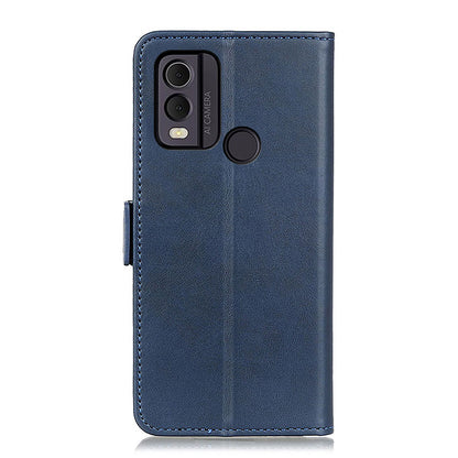 For Nokia C22 Phone Leather Case Cowhide Texture Stand Wallet Protective Cover