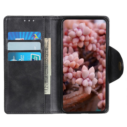 For Nokia C22 PU Leather Wallet Phone Case Brass Buckle Phone Cover with Stand