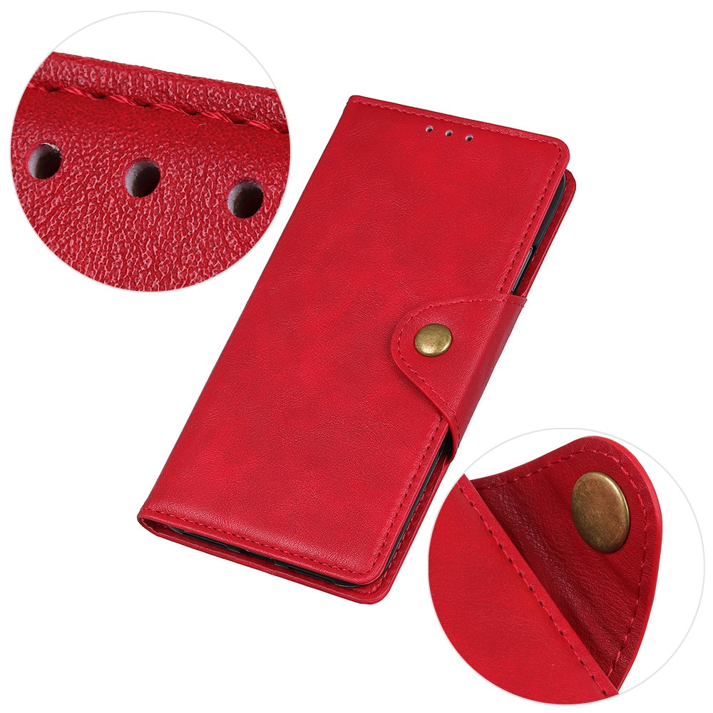For Nokia C22 PU Leather Wallet Phone Case Brass Buckle Phone Cover with Stand