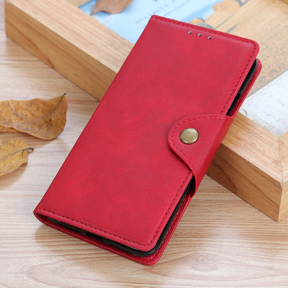 For Nokia C22 PU Leather Wallet Phone Case Brass Buckle Phone Cover with Stand