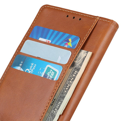 For Nokia C22 PU Leather Wallet Phone Case Brass Buckle Phone Cover with Stand