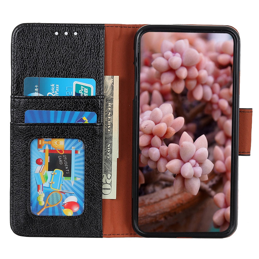 For Nokia C22 Split Leather Phone Case Nappa Texture Cellphone Protective Wallet Cover