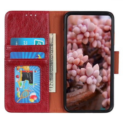 For Nokia C22 Split Leather Phone Case Nappa Texture Cellphone Protective Wallet Cover