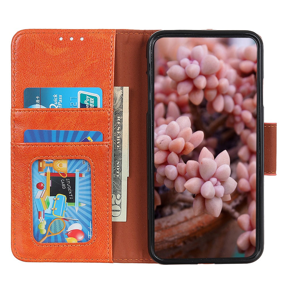 For Nokia C22 Split Leather Phone Case Nappa Texture Cellphone Protective Wallet Cover