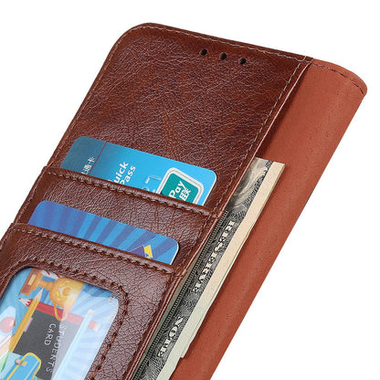 For Nokia C22 Split Leather Phone Case Nappa Texture Cellphone Protective Wallet Cover