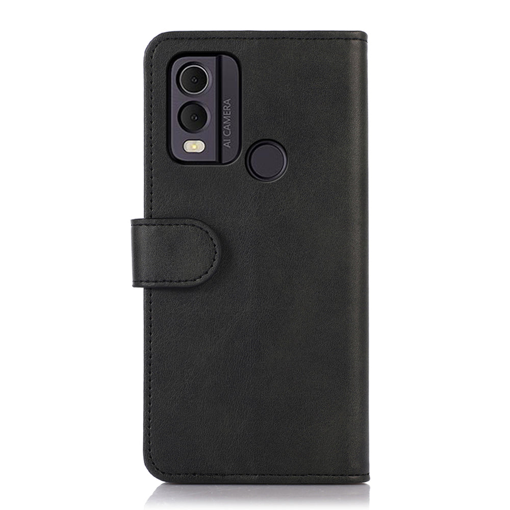 Wallet Phone Case for Nokia C22 Anti-Drop Cowhide Texture Leather Stand Cover