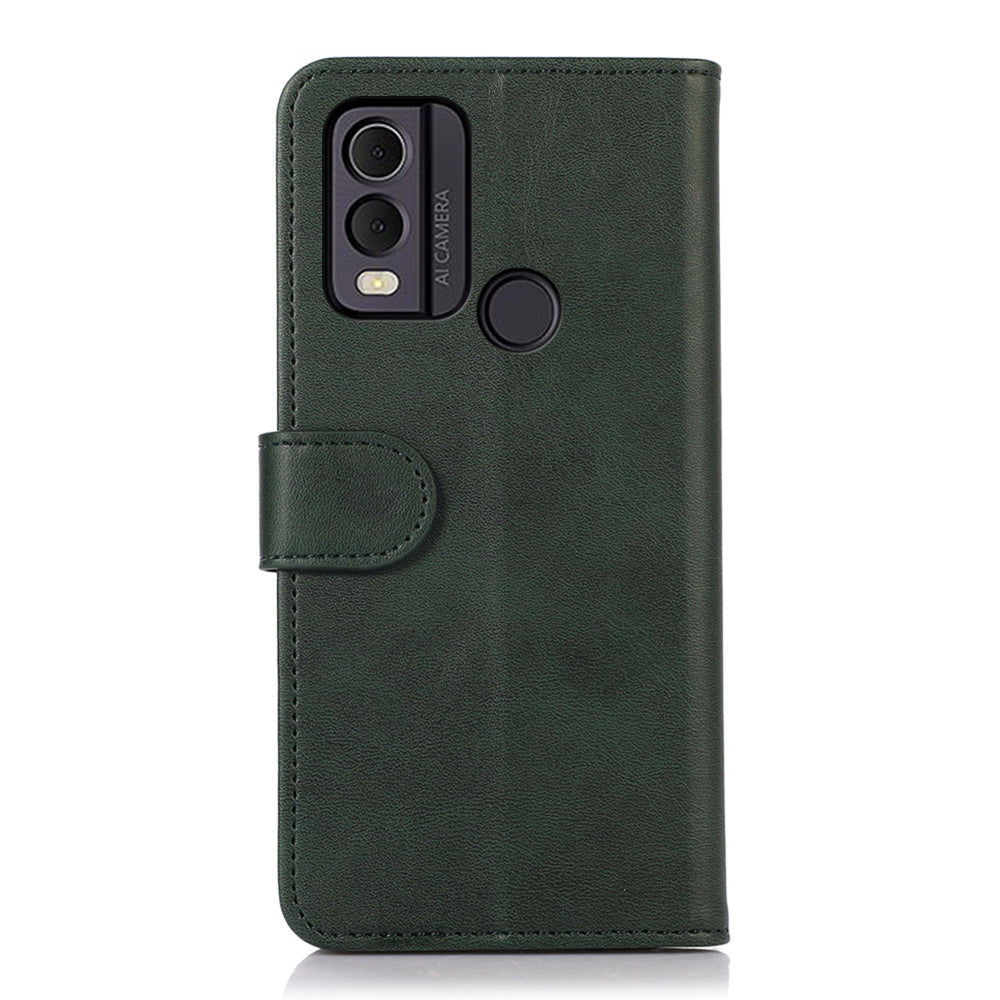 Wallet Phone Case for Nokia C22 Anti-Drop Cowhide Texture Leather Stand Cover