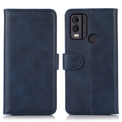 Wallet Phone Case for Nokia C22 Anti-Drop Cowhide Texture Leather Stand Cover