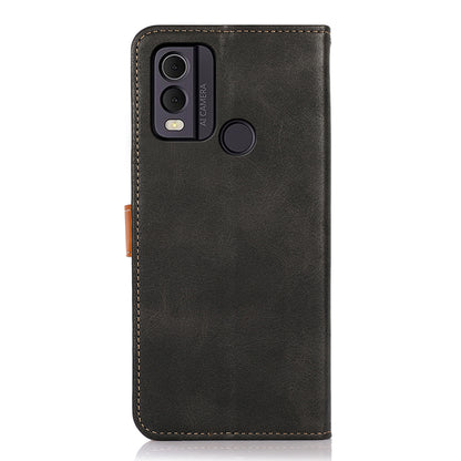 KHAZNEH For Nokia C22 PU Leather Wallet Phone Case Gold Button Magnetic Stand Cover