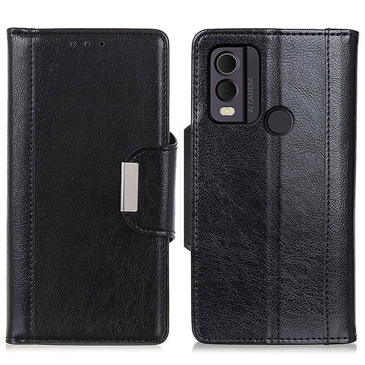 Cowhide Texture Phone Case for Nokia C22 PU Leather Folio Flip Cover Wallet Stand Protector Shell