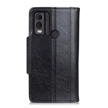 Cowhide Texture Phone Case for Nokia C22 PU Leather Folio Flip Cover Wallet Stand Protector Shell