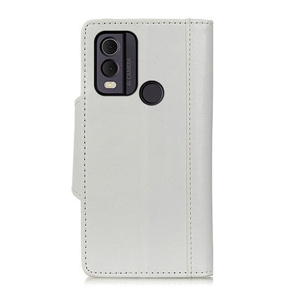 Cowhide Texture Phone Case for Nokia C22 PU Leather Folio Flip Cover Wallet Stand Protector Shell
