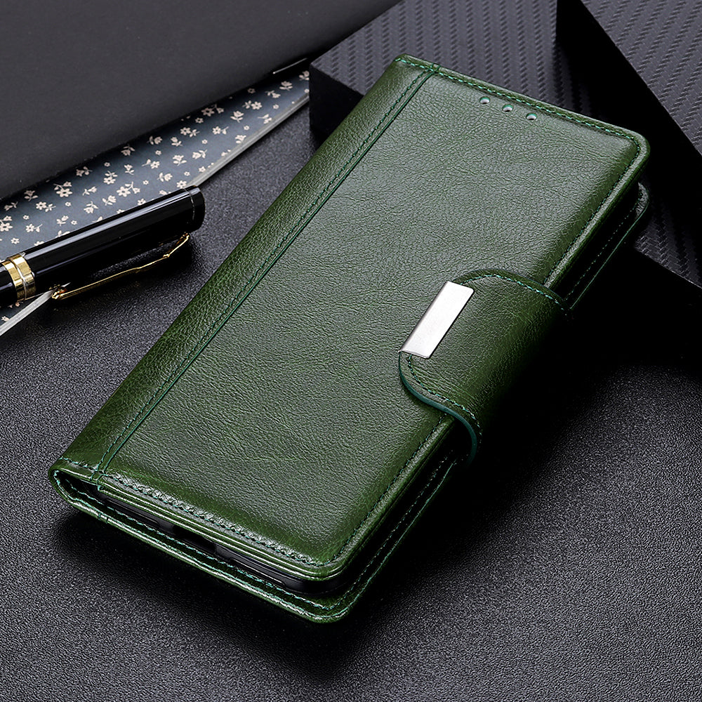 Cowhide Texture Phone Case for Nokia C22 PU Leather Folio Flip Cover Wallet Stand Protector Shell