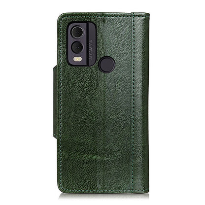 Cowhide Texture Phone Case for Nokia C22 PU Leather Folio Flip Cover Wallet Stand Protector Shell