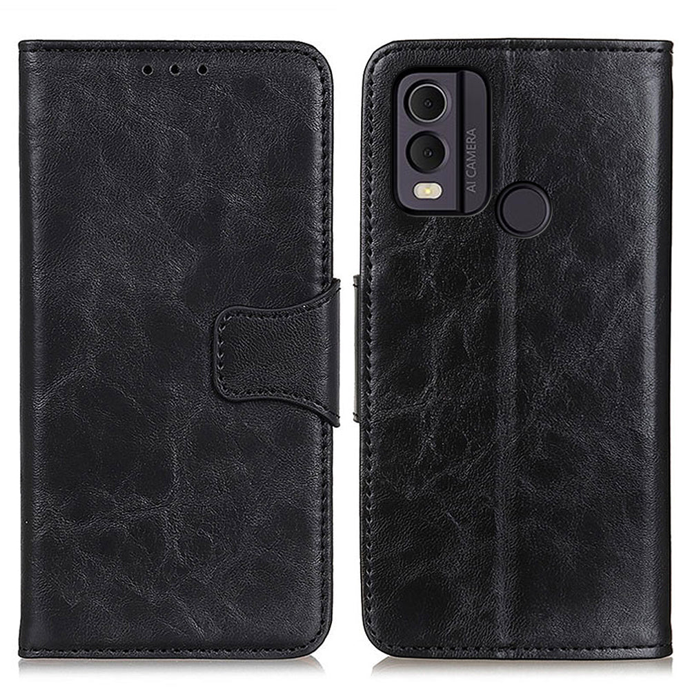 Anti-Drop Phone Shell for Nokia C22 Split  Leather Flip Cover Crazy Horse Texture Phone Case with Wallet