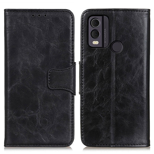 Anti-Drop Phone Shell for Nokia C22 Split  Leather Flip Cover Crazy Horse Texture Phone Case with Wallet