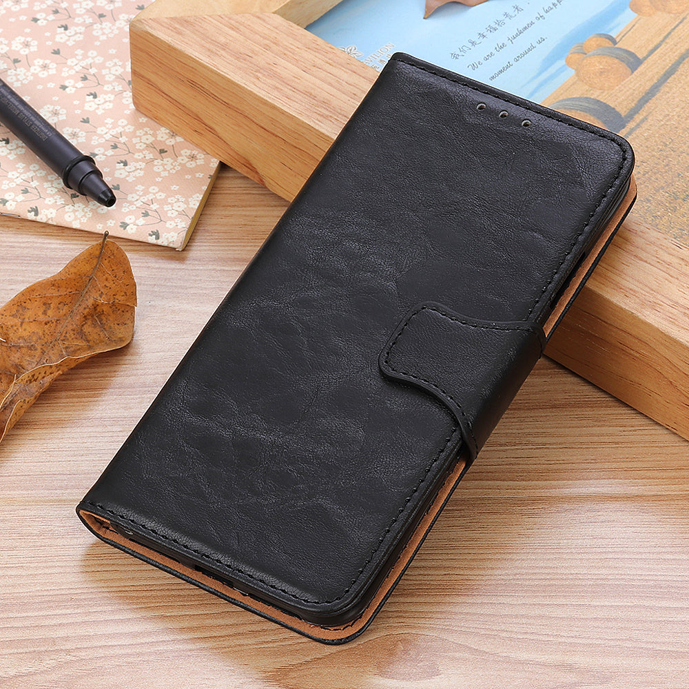 Anti-Drop Phone Shell for Nokia C22 Split  Leather Flip Cover Crazy Horse Texture Phone Case with Wallet