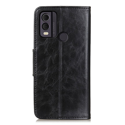 Anti-Drop Phone Shell for Nokia C22 Split  Leather Flip Cover Crazy Horse Texture Phone Case with Wallet