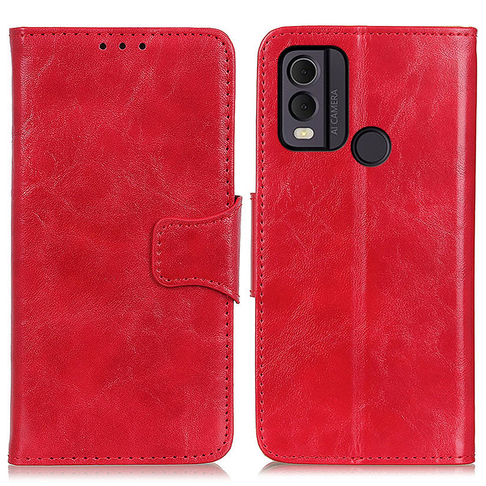 Anti-Drop Phone Shell for Nokia C22 Split  Leather Flip Cover Crazy Horse Texture Phone Case with Wallet