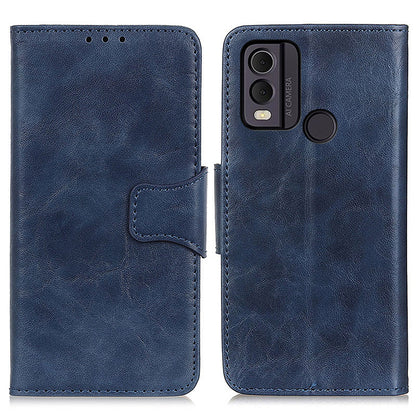Anti-Drop Phone Shell for Nokia C22 Split  Leather Flip Cover Crazy Horse Texture Phone Case with Wallet