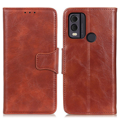 Anti-Drop Phone Shell for Nokia C22 Split  Leather Flip Cover Crazy Horse Texture Phone Case with Wallet