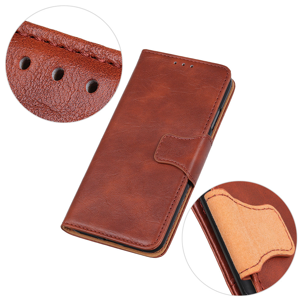 Anti-Drop Phone Shell for Nokia C22 Split  Leather Flip Cover Crazy Horse Texture Phone Case with Wallet