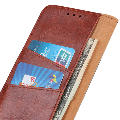 Anti-Drop Phone Shell for Nokia C22 Split  Leather Flip Cover Crazy Horse Texture Phone Case with Wallet