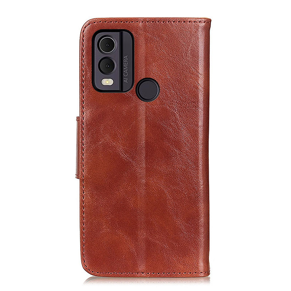 Anti-Drop Phone Shell for Nokia C22 Split  Leather Flip Cover Crazy Horse Texture Phone Case with Wallet