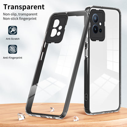 For vivo Y30 / Y33s / T1 / Y75 / Y55 5G 3-in-1 Transparent Phone Cover TPU + PC Camera Protection Back Case