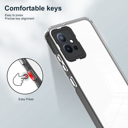 For vivo Y30 / Y33s / T1 / Y75 / Y55 5G 3-in-1 Transparent Phone Cover TPU + PC Camera Protection Back Case