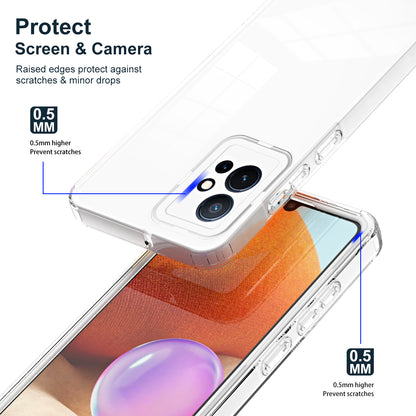 For vivo Y30 / Y33s / T1 / Y75 / Y55 5G 3-in-1 Transparent Phone Cover TPU + PC Camera Protection Back Case