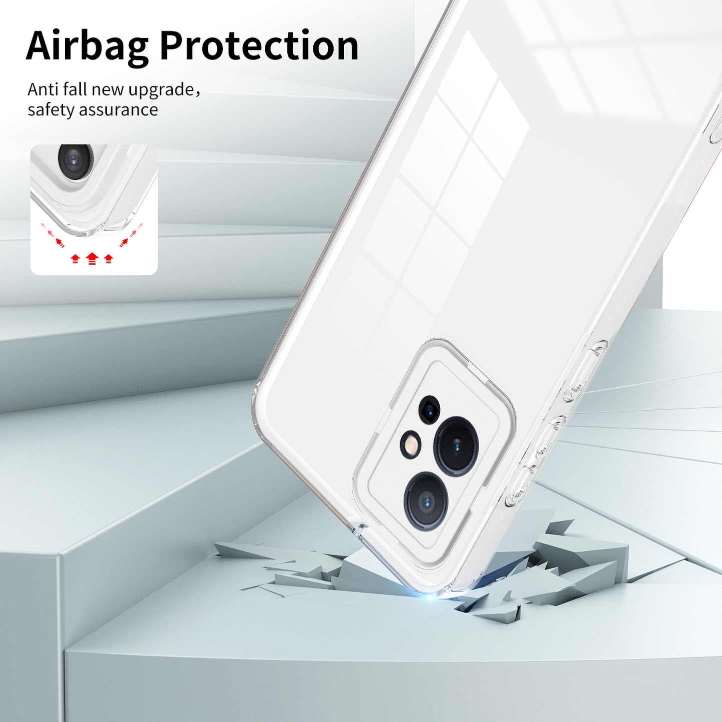 For vivo Y30 / Y33s / T1 / Y75 / Y55 5G 3-in-1 Transparent Phone Cover TPU + PC Camera Protection Back Case