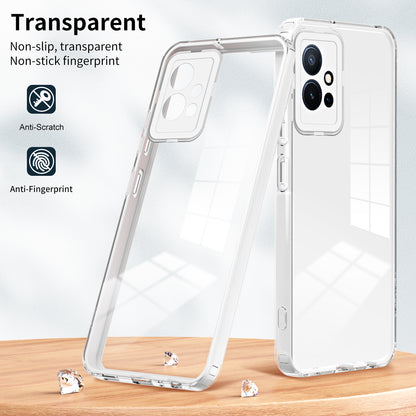For vivo Y30 / Y33s / T1 / Y75 / Y55 5G 3-in-1 Transparent Phone Cover TPU + PC Camera Protection Back Case