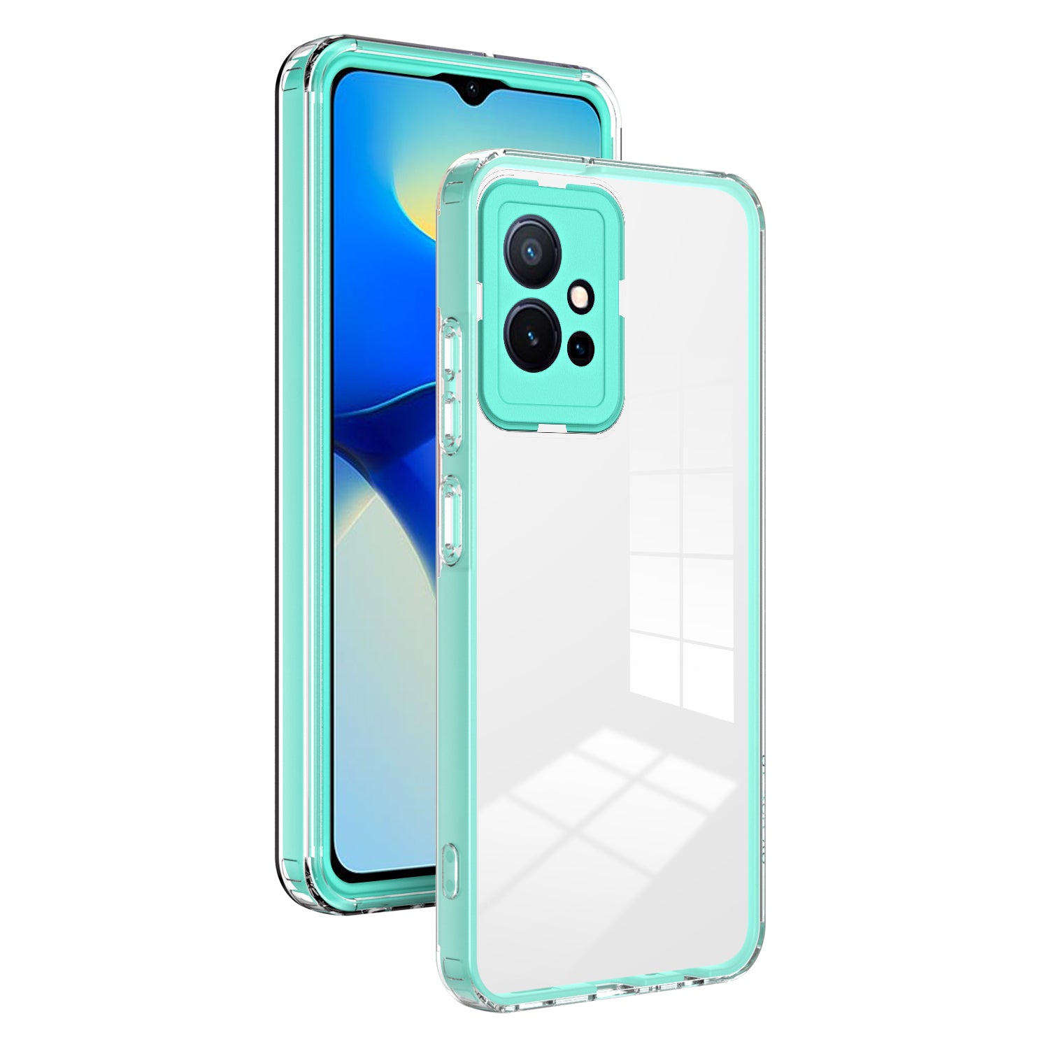 For vivo Y30 / Y33s / T1 / Y75 / Y55 5G 3-in-1 Transparent Phone Cover TPU + PC Camera Protection Back Case