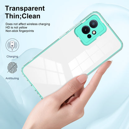 For vivo Y30 / Y33s / T1 / Y75 / Y55 5G 3-in-1 Transparent Phone Cover TPU + PC Camera Protection Back Case