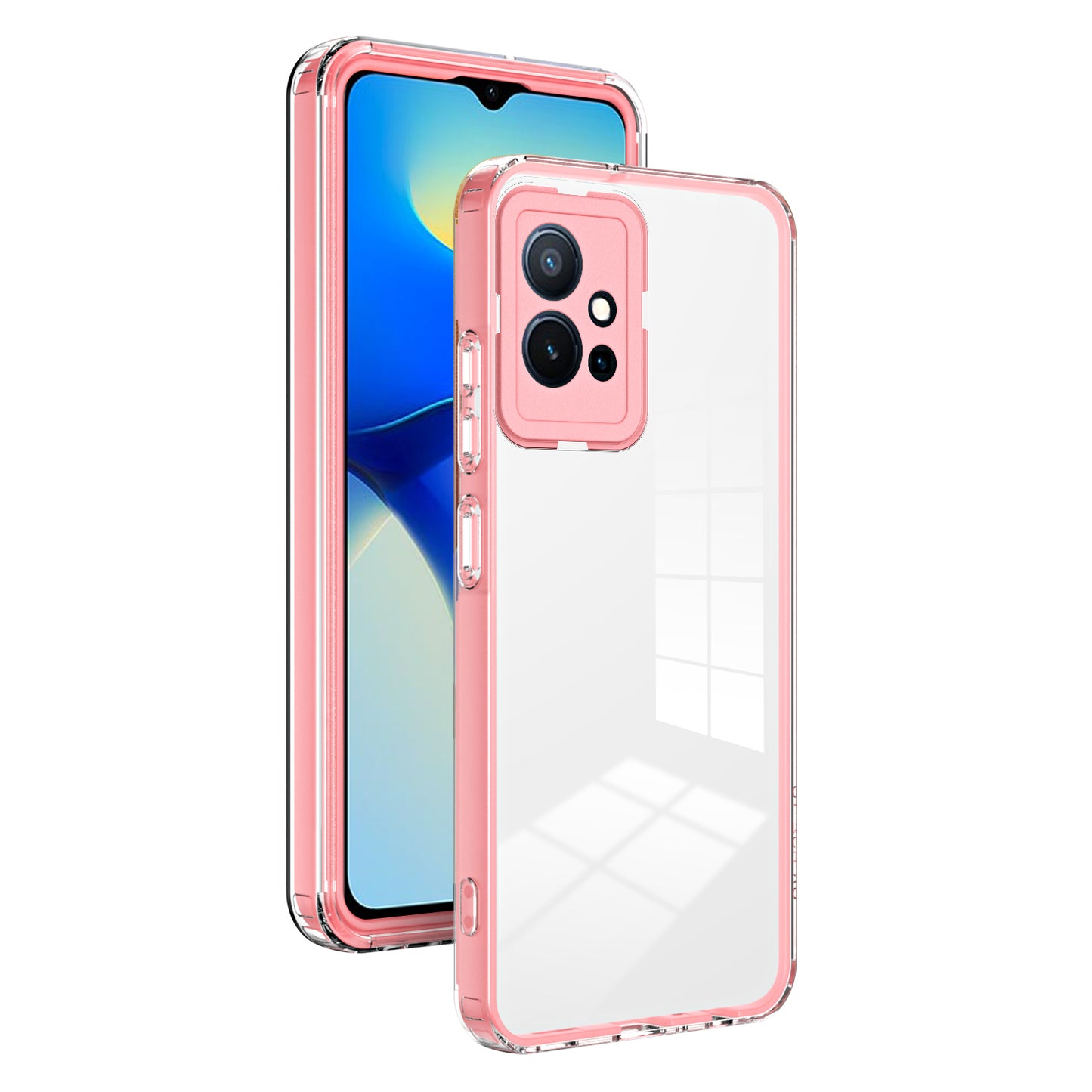 For vivo Y30 / Y33s / T1 / Y75 / Y55 5G 3-in-1 Transparent Phone Cover TPU + PC Camera Protection Back Case
