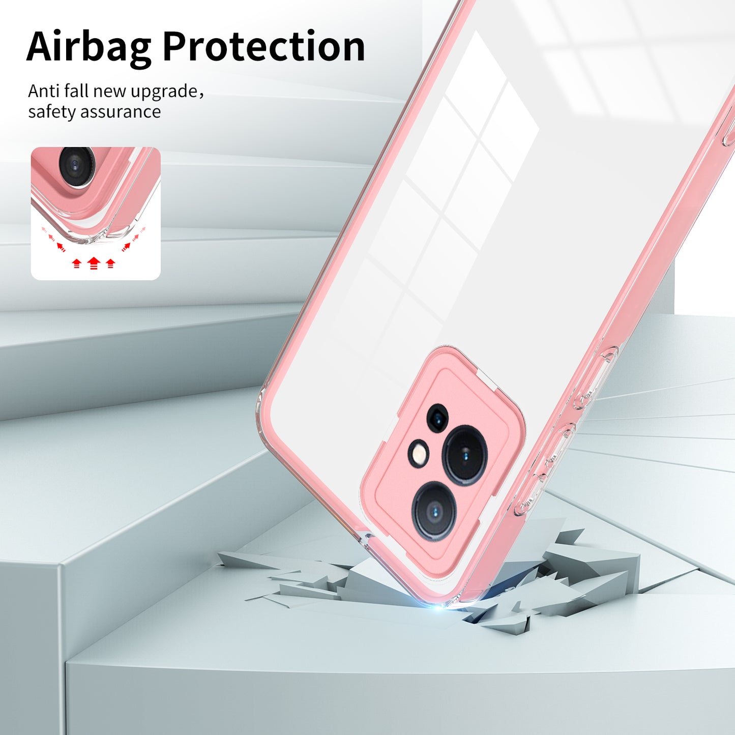 For vivo Y30 / Y33s / T1 / Y75 / Y55 5G 3-in-1 Transparent Phone Cover TPU + PC Camera Protection Back Case