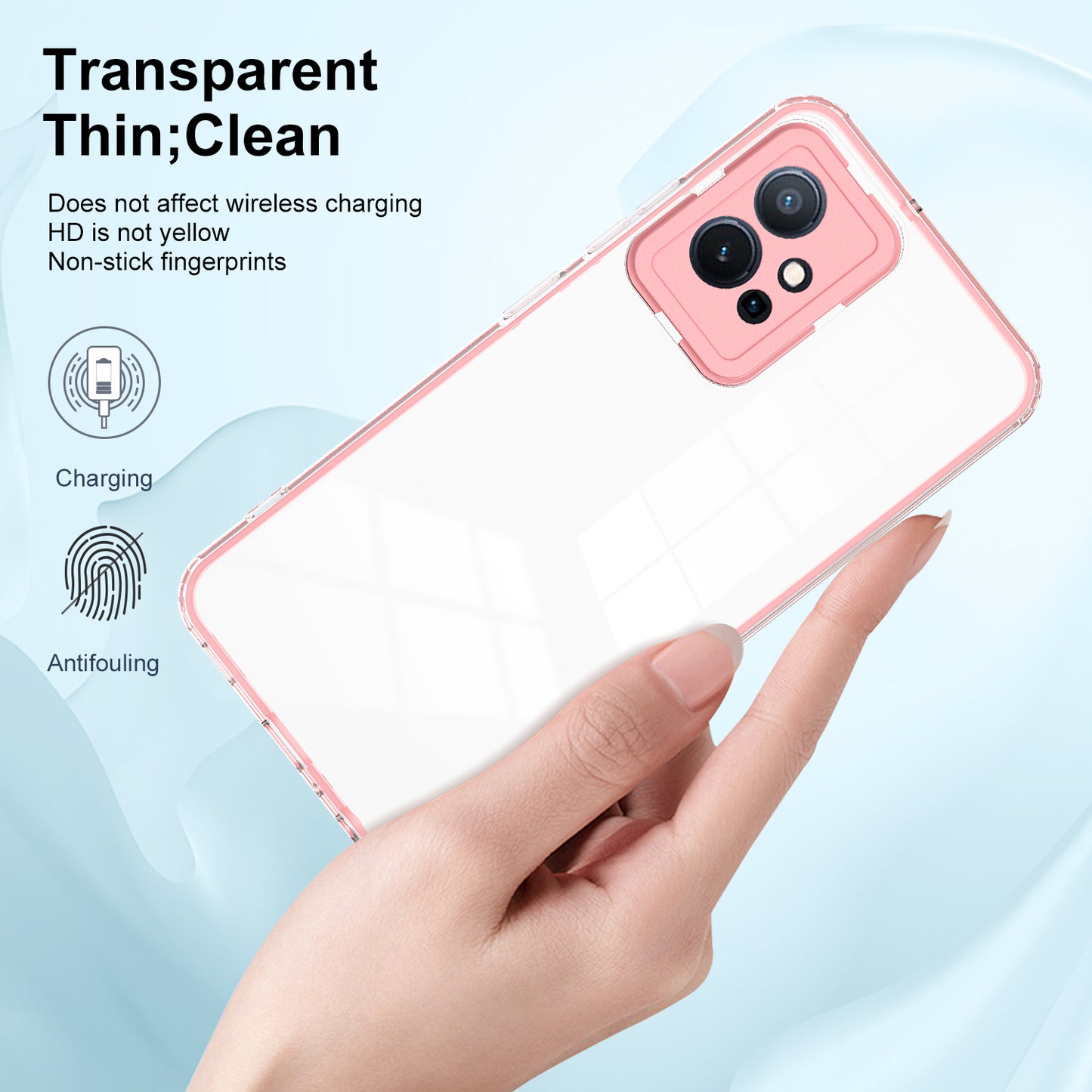 For vivo Y30 / Y33s / T1 / Y75 / Y55 5G 3-in-1 Transparent Phone Cover TPU + PC Camera Protection Back Case