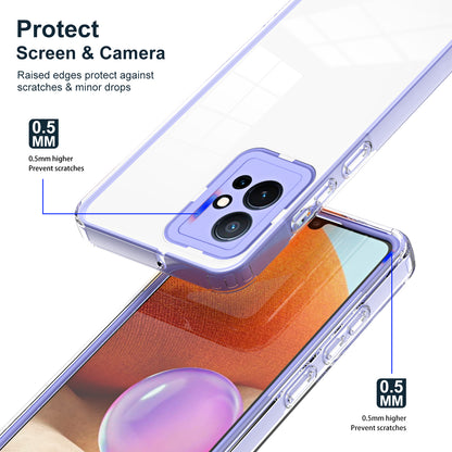 For vivo Y30 / Y33s / T1 / Y75 / Y55 5G 3-in-1 Transparent Phone Cover TPU + PC Camera Protection Back Case