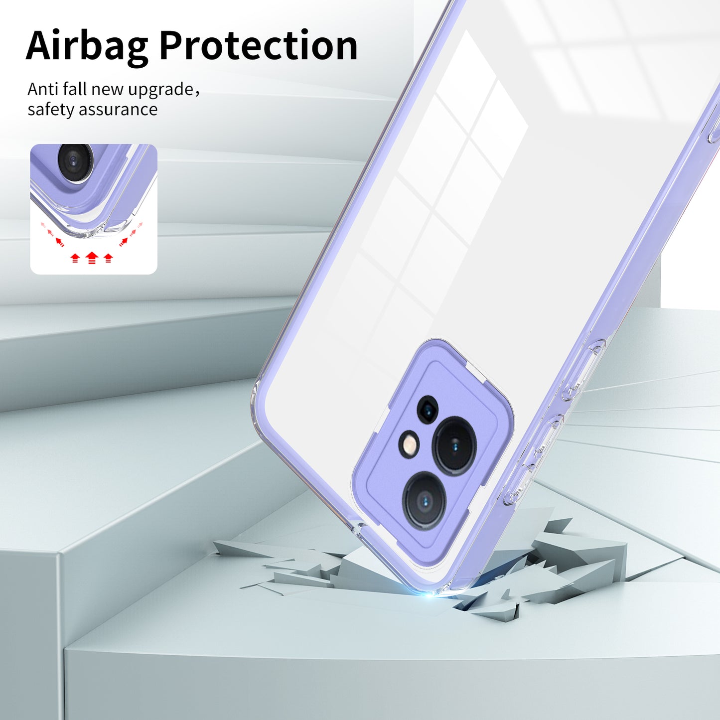 For vivo Y30 / Y33s / T1 / Y75 / Y55 5G 3-in-1 Transparent Phone Cover TPU + PC Camera Protection Back Case