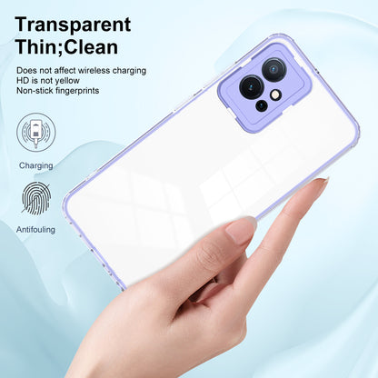 For vivo Y30 / Y33s / T1 / Y75 / Y55 5G 3-in-1 Transparent Phone Cover TPU + PC Camera Protection Back Case