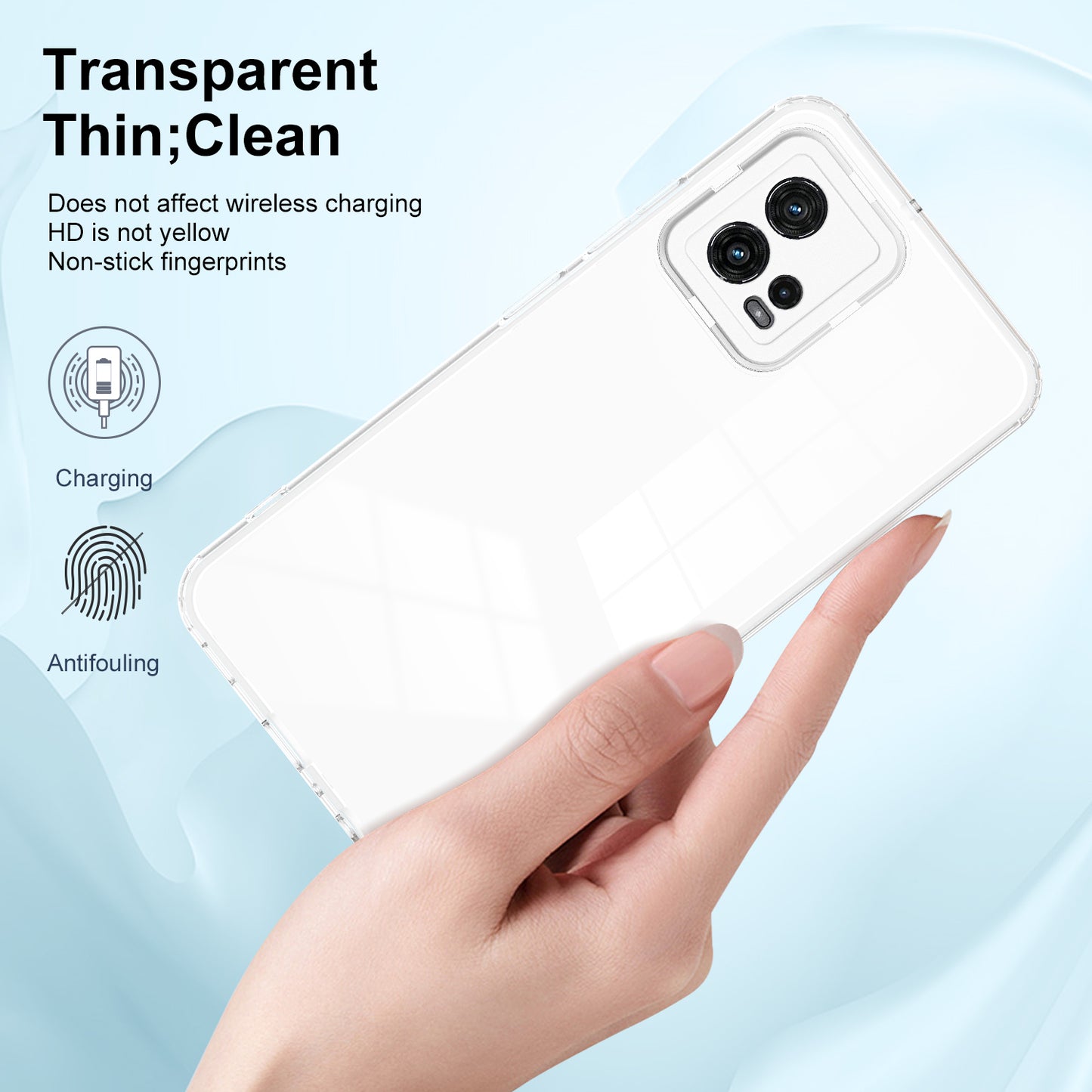 For Motorola Moto G72 5G 3-in-1 Shockproof Phone Case TPU Backplate + PC Frame + PC Camera Ring Clear Cover